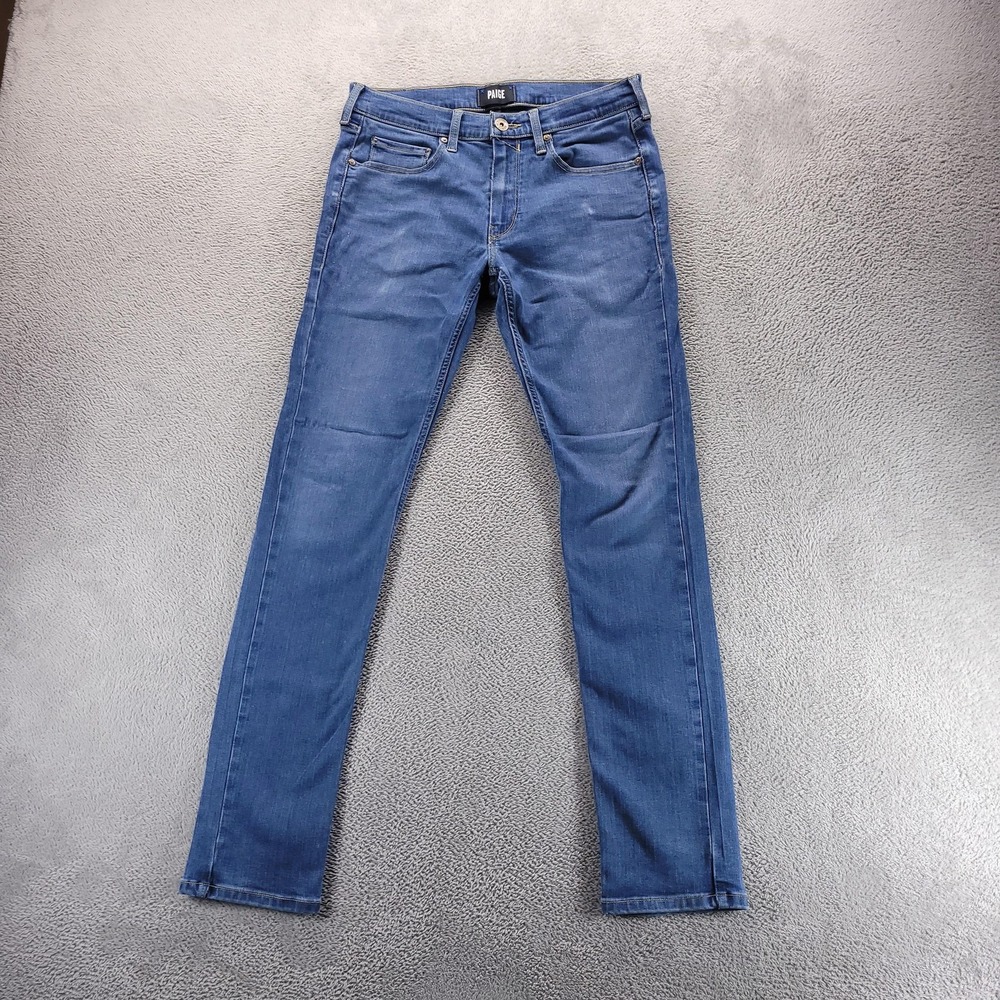 Paige Jeans Mens 31x32 Blue Lennox Slim Skinny Medium Wash Stretch Denim Comfort
